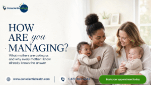 Mother reflecting on postpartum mental health, maternal well-being, postpartum depression, postpartum anxiety, and the challenges of modern motherhood.